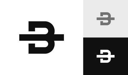Letter B with stripe logo design