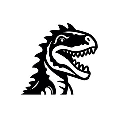 Dinosaur Head Scary Line Art Graphic Design Animals Sticker 