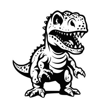 Dinosaur Head Scary Line Art Graphic Design Animals Sticker 