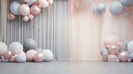 Fototapeta na wymiar Modern New Year celebration backdrop in subtle pastel shades AI generated illustration
