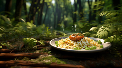 Pasta dish in jungle