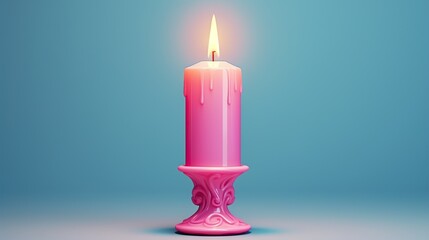 pastel candle and candle  holder