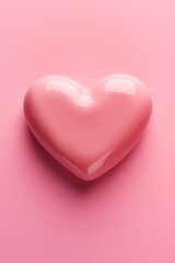 Picture a macro close up of a Valentines candy heart on a matte pink background   AI generated illustration