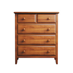 wooden chest of drawers on a plain white background