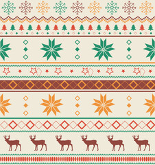 christmas seamless pattern with deer