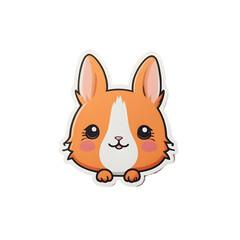 Fototapeta premium High-Definition Illustration of an Adorable Cartoon Bunny with Big Ears and Expressive Eyes, Sitting Down with a Cute Smile, Transparent Background - Perfect for Children's Book Illustrations and Fest
