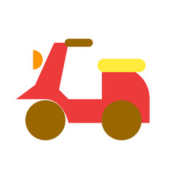 乗り物、バイク、スクーターを表すカラースタイルのアイコン