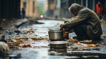 Homeless person in the street