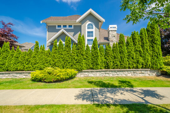 Luxury house at sunny day in Vancouver, Canada.