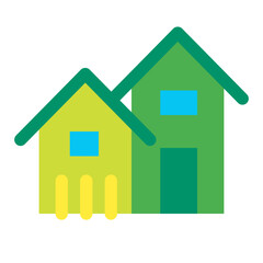 家、建物を表すカラースタイルのアイコン