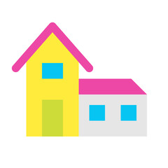 家、建物を表すカラースタイルのアイコン