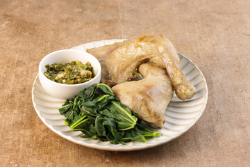 Ayam Pop is One of Chicken-Based Dish from Padang, West Sumatra. It is Skinless Pale Fried Chicken.