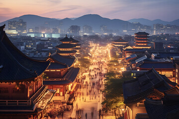 Atmosphere of tourist attractions in Korea