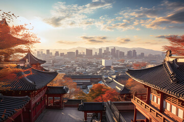 Atmosphere of tourist attractions in Korea