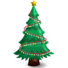 christmas tree isolated on white