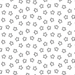 pattern doodle stars outline, seamless pattern, black stars. Cosmos texture for paper, wrapping and fabric.