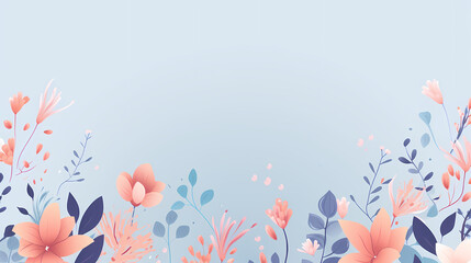 Fototapeta na wymiar Small floral pattern PPT background poster web page, large blank background