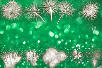 sparkles of Green glitter abstract background. Copy space