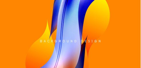 Abstract elegant flowing shapes background, fluid gradient colors. Template for covers, templates, flyers, placards, brochures, banners