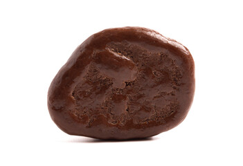 Healthy Chocolate Covered Banana Chips Isolated on a White Background
