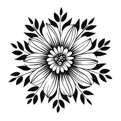 Flower Plant Twig Beautiful Fragrant Blooms Wallpaper Design Abstract Line Art Background Graphic