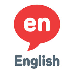 言語、英語を表すカラースタイルのアイコン