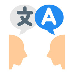 言語、翻訳を表すカラースタイルのアイコン
