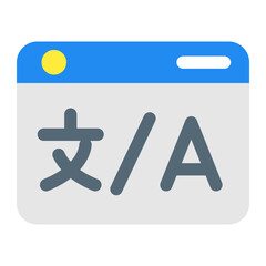 Obraz premium 言語、翻訳を表すカラースタイルのアイコン