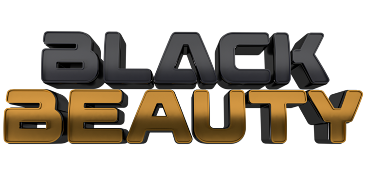 Black and Gold Black Beauty 3D Text