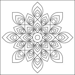 Easy Coloring Pages for Adults. Coloring Page of geometric abstract mandala. Simple mandala. EPS 8. #760