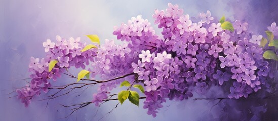 In the background of the aromatic spring, a beautiful lilac bush with blooming lilac petals captures the attention, as the sun and rain enhance the bright and fragrant texture of the 5-petaled lilac