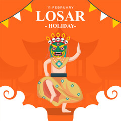 Happy Losar Holiday. The Day of Bhutan illustration vector background. Vector eps 10
