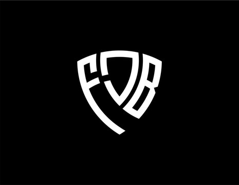 FJB creative letter shield logo design vector icon illustration