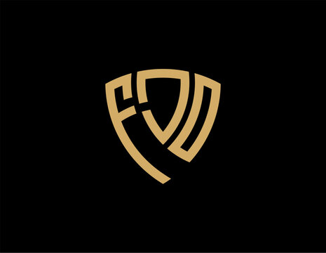 FJO creative letter shield logo design vector icon illustration