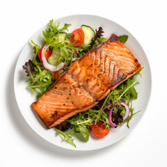 Roasted salmon steak