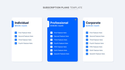 Plan Offer Price Package Subscription Comparison Table Chart Infographic Design Template - obrazy, fototapety, plakaty