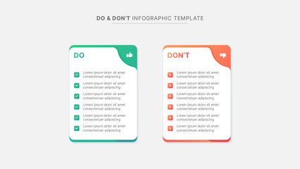 Dos and Don'ts, Pros and Cons, VS, Versus Comparison Infographic Design Template