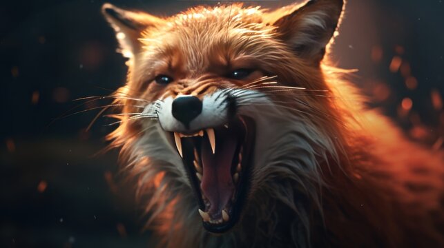 Angry Fox Background Wallpaper Ai Generated