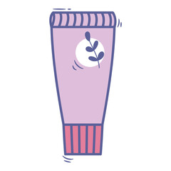 Doodle eye cream element. Vector element with skincare theme and doodle hand drawn style. Illustration.