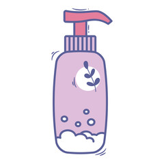 Doodle cleanser element. Vector element with skincare theme and doodle hand drawn style. Illustration.