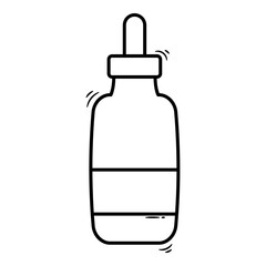 Doodle serum line art element. Vector element with skincare theme and doodle hand drawn style. Illustration.