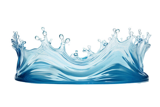 water crown splash isolated on a transparent background, blue water splashing clipart image PNG, liquid splash