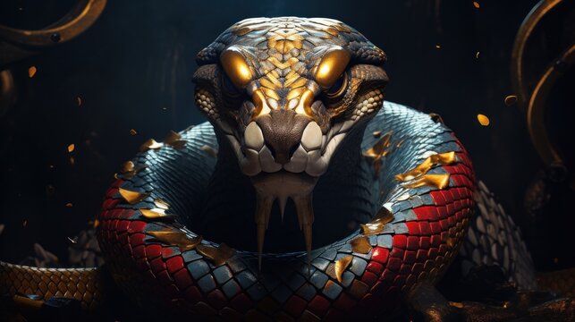king cobra snake background wallpaper ai generated