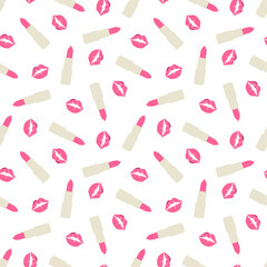 pattern with lipstick and pink lips