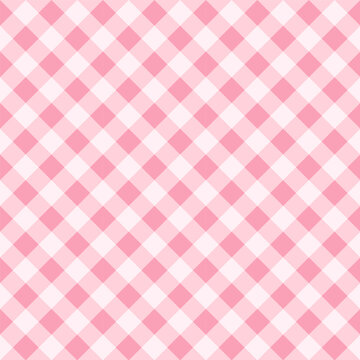 Gingham seamless pattern.Checkered tartan plaid repeat pattern in Pink.Geometric vector illustration background wallpaper