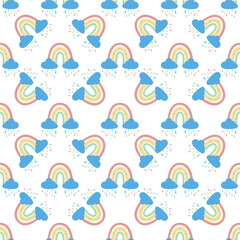 Fototapeta premium pattern with cartoon rainbows