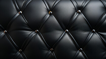 Ornate black leather background - elegant stitching - background