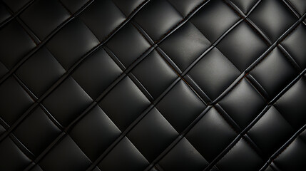 Ornate black leather background - elegant stitching - background