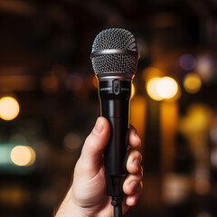 microphone in hand
