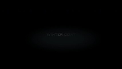 Winter coat 3D title metal text on black alpha channel background - Powered by Adobe